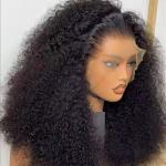 Afro Kinky Curly Lace Front Wig Human Hair 13x4 Transparent Lace Wig Brazilian