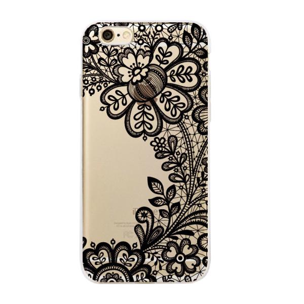 Soft Rubber Designer Cell Phone Cases For Iphone 6s Lace Flower Mandala