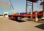 3 Axle Steel Flatbed Semi Trailer For Shipping 40ft Container Transport