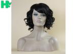 Futura Natural Black Short Curly Synthetic Wigs / Short Hair Wigs Human Hair