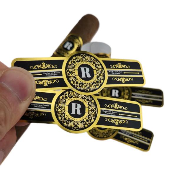 Pantone 3D Cigar Label Printing Spot UV Gold Foil Art Paper Embossed Custom Foil