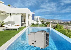 China Meeting 19 years factory high efficient 50KW air to water heat pump swimming pool heater R32 factory