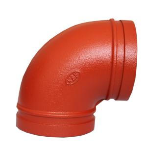 China Heavy Ductile Iron Grooved Pipe Fittings 90 Degree Pipe Elbow Electroplated Surface factory