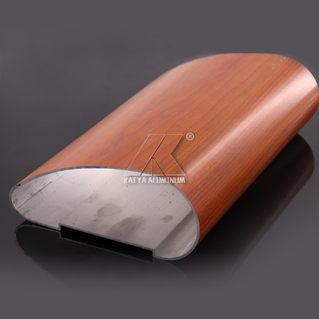 China Wood Grain Aluminum Extrusion Profiles , Aluminum Exterior Handrails For Indoor Shop Handrail factory