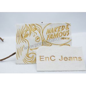 Hot Stomped OEKO PU Leather Jean Patches Girl Pattern