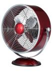 9" Retro Metal Table Fan Merlot Colored Wind Machine 20 Watt 2 Speed