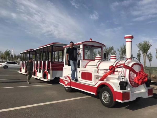China Theme Park Electric Trackless Train Trackless Kiddie Train Customize Color factory