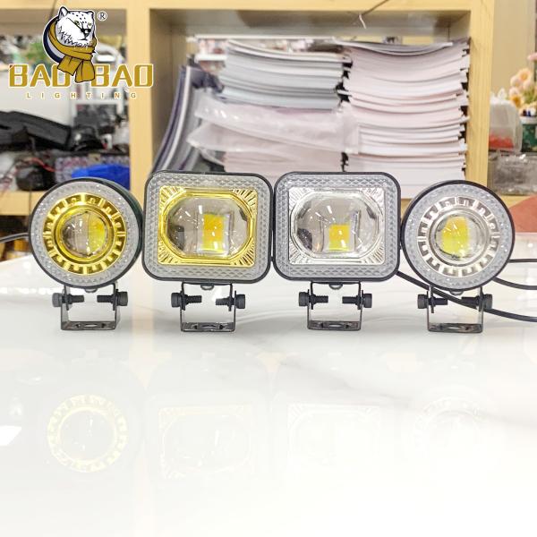 Aluminum White Yellow Flashing 12V 24V Motorcycle Spotlight RGB Ring LED Fog