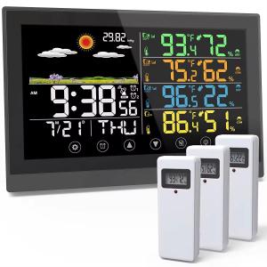 China Digital Weather Station with 3 Sensor In/outdoor Temperature Humidity Weather Forecast factory