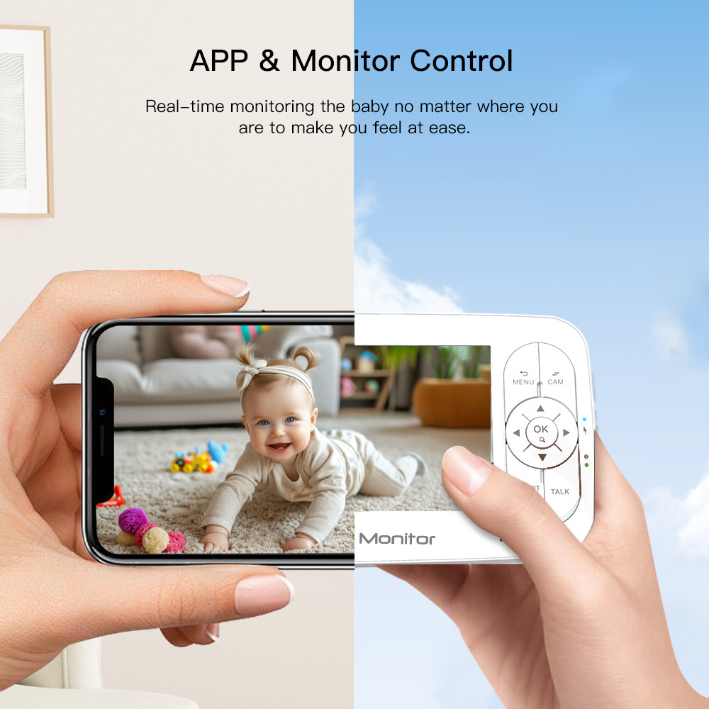 5inch WiFi Baby Monitor with 5000mAh Battery and 360° Pan-Tilt