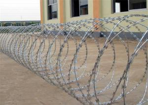 China Heavy Duty Galvanized Razor Wire , Barbed Concertina Barbed Tape factory