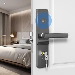 China RFID Card Hotel Smart Door Lock Digital Semiauto Handle Door Lock Baking Vanish Aluminium Alloy Apartment Room Lock factory