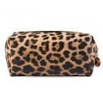 Portable Women Leopard PU Leather Travel Makeup Bag