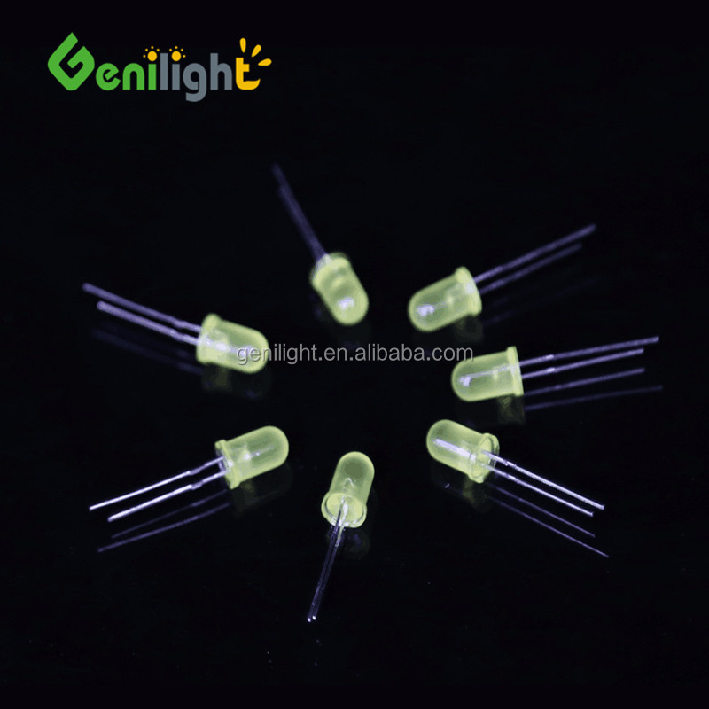 5mm Yellow Candle Light Flicker Diodes Bright LED Light with Max. Reverse Current 50uA