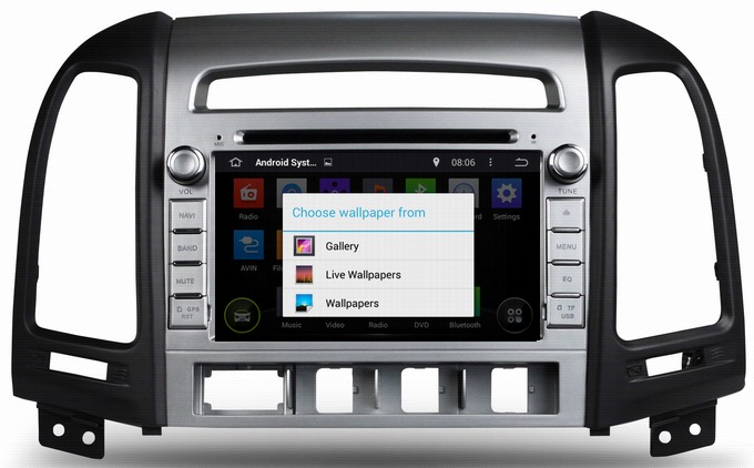 Ouchuangbo Radio GPS Nav Stereo DVD for Hyundai Santa Fe 2006-2012 3G Wifi Android 4.4 OS