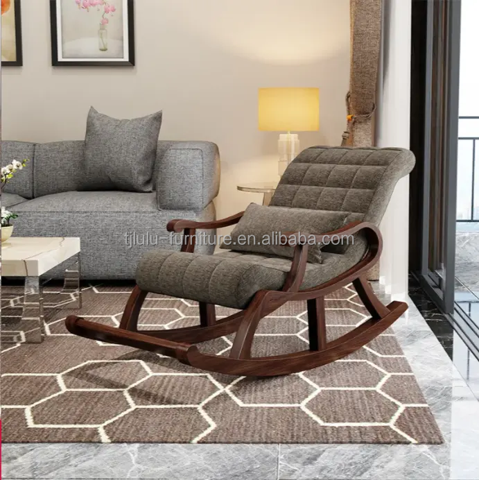Contemporary Design Solid Wood Rocking Chair W60*D135*H85CM for Living Room