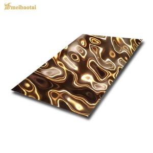 China Pvd Color Mirror Water Ripple Sheet Decoration Plate , Wall , Ceiling , Hotel , Project factory