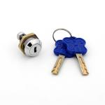 22mm Head Diameter Office Cabinet Locks Blue Color CCW 90 Degree