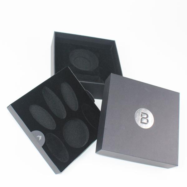 China Customize Rigid Cardboard Custom Black Boxes With Foam Insert factory