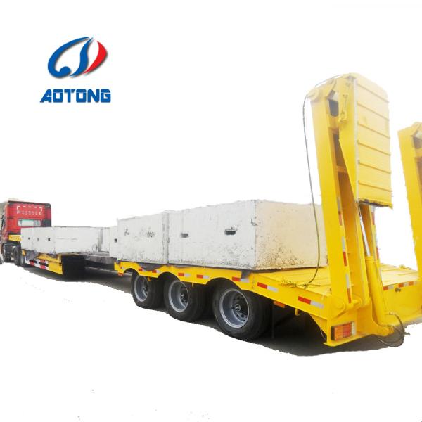Customizable 50ton Low Bed Truck Trailer with 12 Wheels as Per Customer's