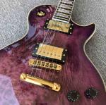 Grand Purple burl top Electric Guitar, Solid Mahogany Body 6 strings Guitarra