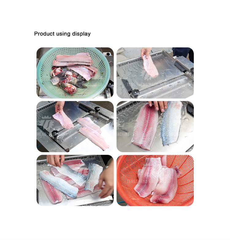 0.75kw Commercial Fish Salmon Peeling Machine Kitchen Processing Equipment