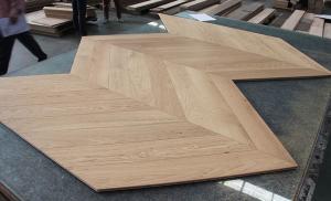 China Select 45 degree ABC grade Chevron French Oak Multi-layers Engineered Wood Flooring, 780x125x14MM Brushed UV lac factory