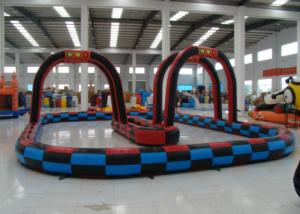 China Outdoor Games Inflatable Race Track , Inflatable Air Tumble Track / Go Kart Track factory