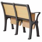 College Or University Iron Wooden Fold Up Chair With Fixed Writing Table