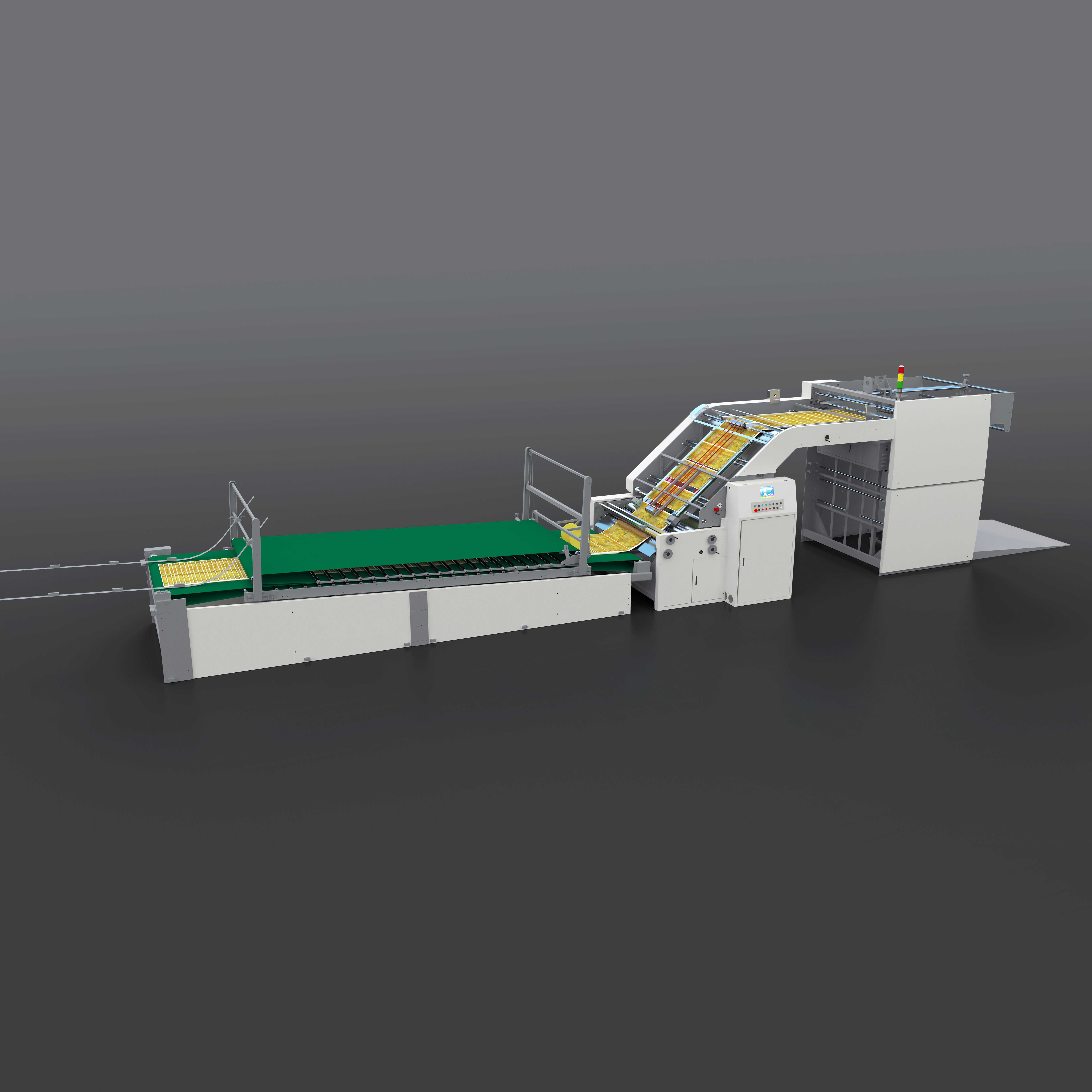 Cardboard Inline High Speed Flute Laminator With Auto Flip Flop Stacker