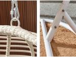 19x1.2mm Birds Nest Egg Chair Outdoor PE Rattan Swing Chair Hotel Garden Hanging