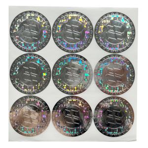 China Customized Logo Circle Holographic Sticker Label Rainbow Effect factory