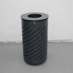 Laser Cut Outdoor Stainless Steel Ashtray Bin With 73L Galvanized Steel Liner