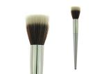 Stainless Metal Handle Concealer Foundation Makeup Brush With Gold Aluminum
