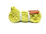 100% Polyester Spanset Round Slings Double Eyes Flat Shape Yellow Color ISO
