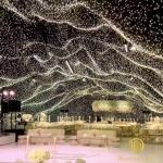 Romantic Wedding Party Warm White LED Star Curtain for Church Ceiling Support