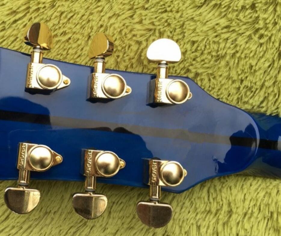 2018 Chibson G200 acoustic guitar transparent blue GB G200 electric acoustic presys blend Mic guitar Jumbo GB200