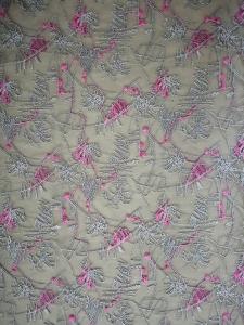 China Pink African Floral Tulle Mesh Colored Embroidery Fabric on sale