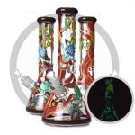 Beaker Bong Rick And Morty Art 7mm Heady Glass Smoking Pipe With Ice Catcher