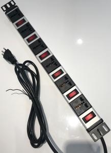 China Cabinet PDU 250V Universal Outlet Power Strip With 2M Cord factory