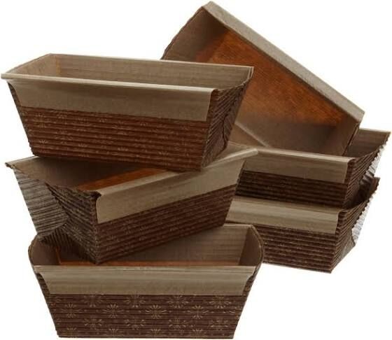 Kraft greaseproof paper bread baking pans color printing custom paper baking pan paper bakeware loaf pan