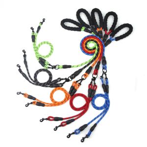 Dog leash multifunctional one-to-three dog leash reflective pet leash