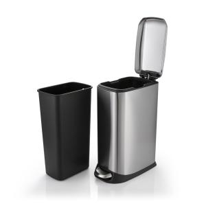 China 20L rectangular stainless steel trash can。 can be used in kitchen, office, living room and other scenes factory