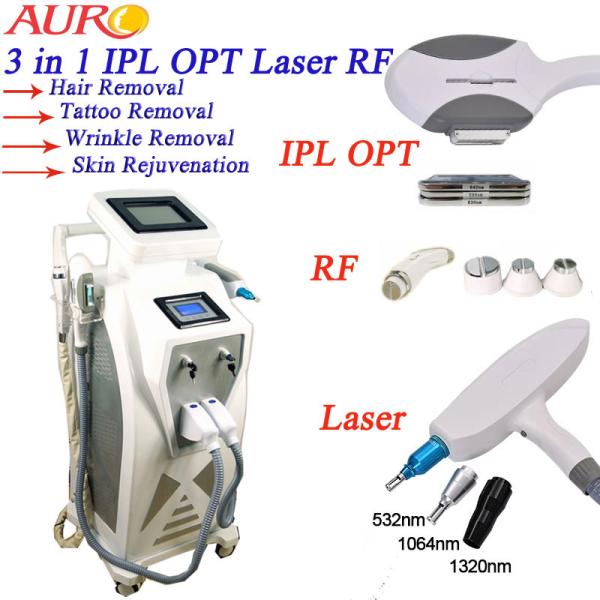 RF Tightening Skin Rejuvenation Machine 3 In 1 IPL Hair Removal Laser Tattoo