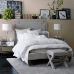 Simple Design Solid Wood Upholstery Headboard Wooden Bed