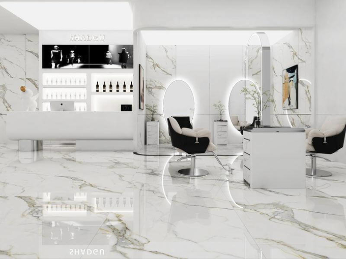 Backgroud Decorative Outdoor Wall Polished Glazed Porcelain Tile 1200x1200x9mm For Dining Room