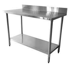 China Environmental Commercial Stainless Steel Table With Splashback For Canteen factory