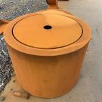 120cm Garden Rust Surface Cylindrical Corten Steel Water Table Fountain