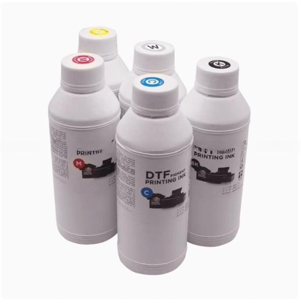 CMYK Plastisol Pigment Digital Heat Transfer Printing DTF White Ink For Epson