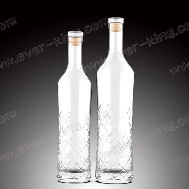 ISO9001 Wooden Cork 1000 ML Rum Glass Bottle
